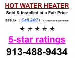 NEW HOT WATER HEATER INCLUDE INSTALL! Call 24/7 913-488-9434