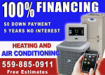 Heating - Air Conditioning -hvac- furnace-heater- 100% Finance,
