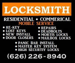 LOCKSMITH..$145.. SPECIAL!!! 626-226-8940