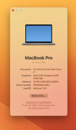 2018 MacBook Pro 15" Touchbar, New Battery, 16/512