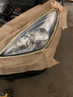 Mobile auto body work headlight restoration
