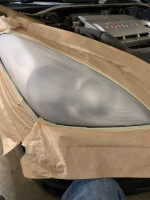 Mobile auto body work headlight restoration