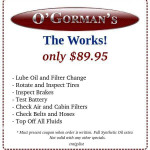 OGormans West Towne Auto - The Works Oil Change and more! only $89.95!