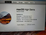Apple MacBook Air 13" Intel i7 8GB RAM 128GB SSD MacOs High Sierra