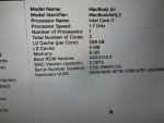 Apple MacBook Air 13" Intel i7 8GB RAM 128GB SSD MacOs High Sierra