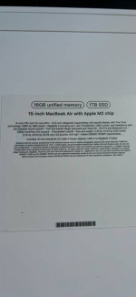Macbook air 15” M2 16gb/1TB