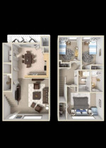 Find your space! Cool 3 BR, 2.5 BA, 1196 Sq Ft.