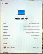 Apple MacBook Air 2020 13” i5/8GB/500GB check description