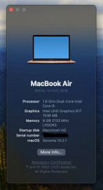 2018 13 inch MacBook Air, rose gold, 128 GB storage