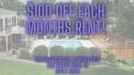 SPECIAL! 2 Bedroom Townhouse -- $100 off each months rent! CALL NOW!