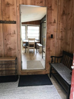 Lakefront home: private, quiet, yard, sandy beach, dock, huge deck