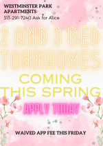 Spring Availability is here at Westminster Park Apartments!!