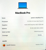  MacBook Pro 2019 15” 2.3Ghz i9 16GB RAM 500GB SSD Radeon Pro 560X 4G