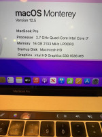 2016 MacBook Pro I-7  15" screen