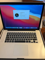MacBook Pro 15”, i7 16gb, 500gb flash drive