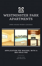 Open House Today At Westminster Park!!!