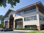 Sterling office with one of a kind windows and views of a pond