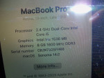 2014 Apple Macbook Pro 15" laptop i7@2.5Ghz 16GB 512GB Flash Sonoma