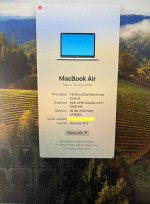 Macbook Air 16GB 512SSD