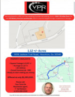 Commercial, free-standing Building + 1.12 Acres near Hoschton, Ga.