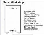 $475 / 325' Warehouse w/ Drive In Door