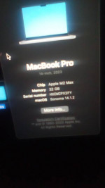 MacBook pro M2 Max 32GB RAM 1TB