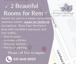 2 Beautiful Rooms for Rent