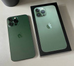 Unlocked iPhone 13 Pro Max (256 GB) green. Comes with retail box and charger.