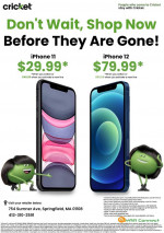 iPhone 11's and iPhone 12s on special at Cricket Wireless