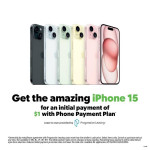 Get the iphone 15 for $1 initial payment!