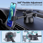 Car Phone Holder Mount, [Military-Grade Suction & Super Sturdy Base] 3