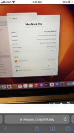 Apple 16gb MacBook PRO 512gb
