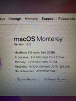 Apple MacBook Unibody A1342 13” Production Laptop Intel 6GB RAM 256GB