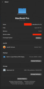 Apple Macbook Pro 2021 M1 16inch 16GB RAM 512GB SSD