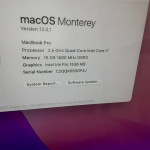 2015 MacBook Pro 15 retina, 15.4, i7 Quad Core, 16 GB RAM, SSD