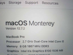 MacBook Pro 13" 2.4GHz Core i5 256GB SSD 8GB A1502
