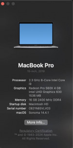 2019 MacBook Pro i9, brand new battery