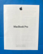 Used, Nice condition Apple MacBook Pro 2012 quick start guide packet