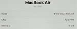 Apple MacBook Air 13" M1 16GB RAM 256GB SSD Silver
