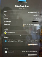 M2 pro macbook 1tb,16inch, 1 year applecare left with magic keyboard