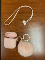 Pink Silicone Airpods Case with Necklace