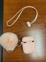 Pink Silicone Airpods Case with Necklace