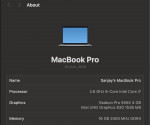 MacBook Pro 2019   i7 /16GB /256 GB SSD