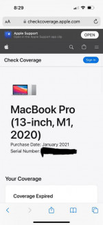 MacBook Pro M1 Touch Bar 13-inch 2020 LOCKED LOCKED