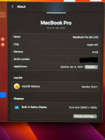 2022 Macbook Pro M2 Applecare+ through 01/2031