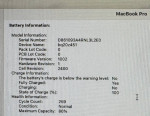 2020 MacBook Pro M1 13" 8GB 256GB SSD Model A2338 +Extras SCREEN ISSUE