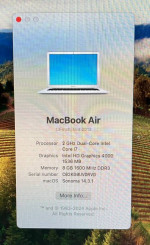 Apple MacBook Air 13-inch March 2013 2GHz Dual-Core ICi7