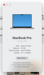 Macbook 16" M1 Max Pro