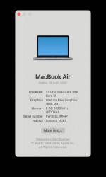 Macbook Air 2020, 13-Inch Retina Display (A2179)