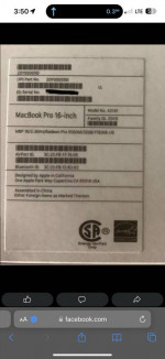 16” MacBook Pro i9 Processor